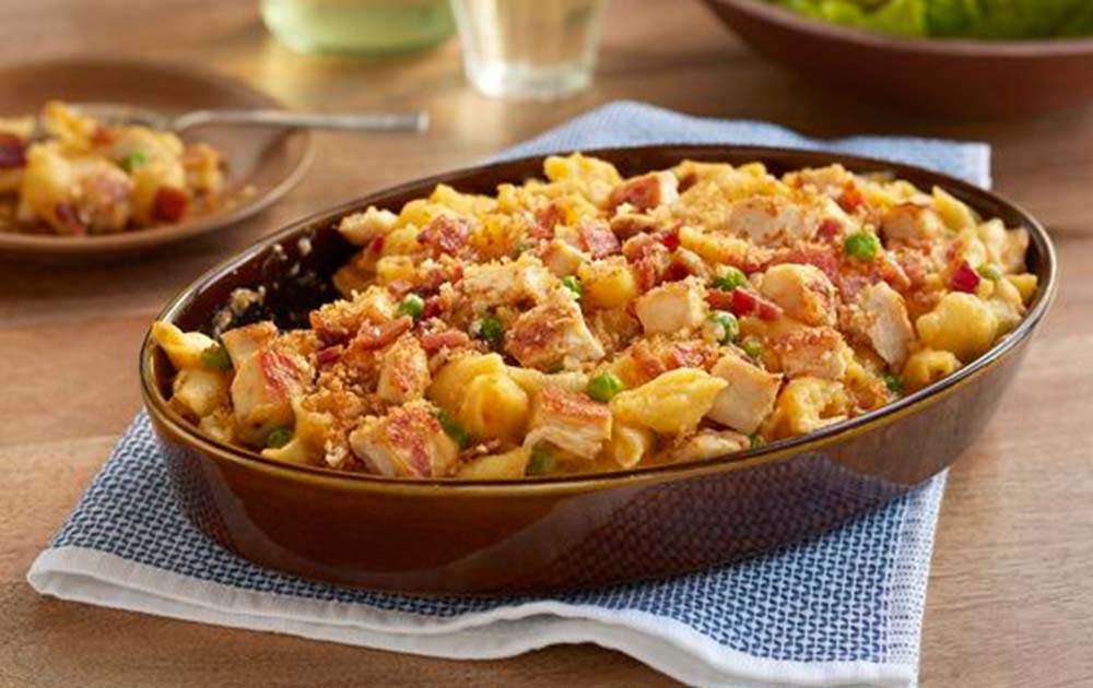 Chicken with cheddar and bacon