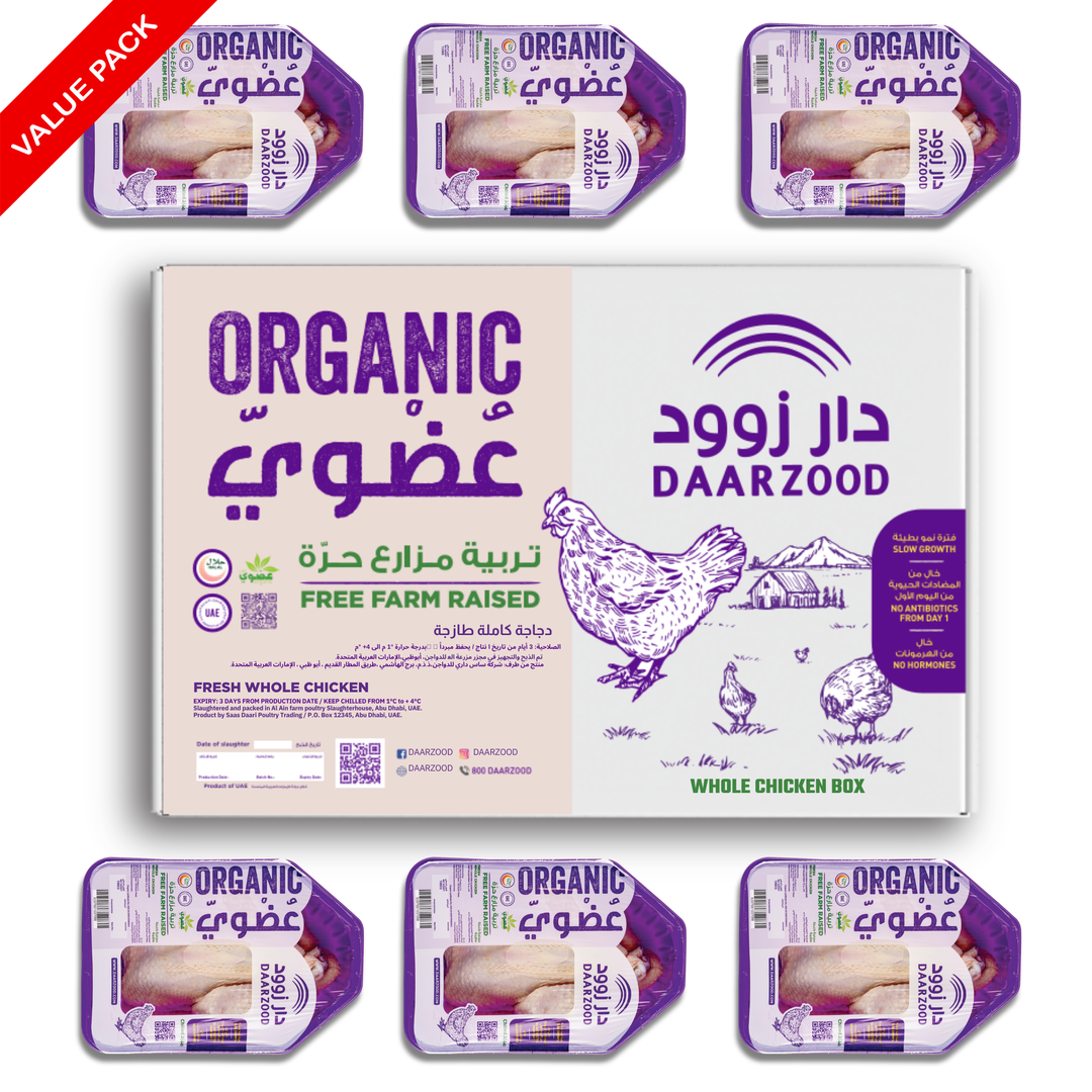 One Box - 6 Fresh Organic Whole Chicken